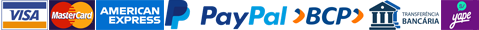 Visa, Mastercard, American Express, PayPal, BCP, transferencia bancaria y Yape