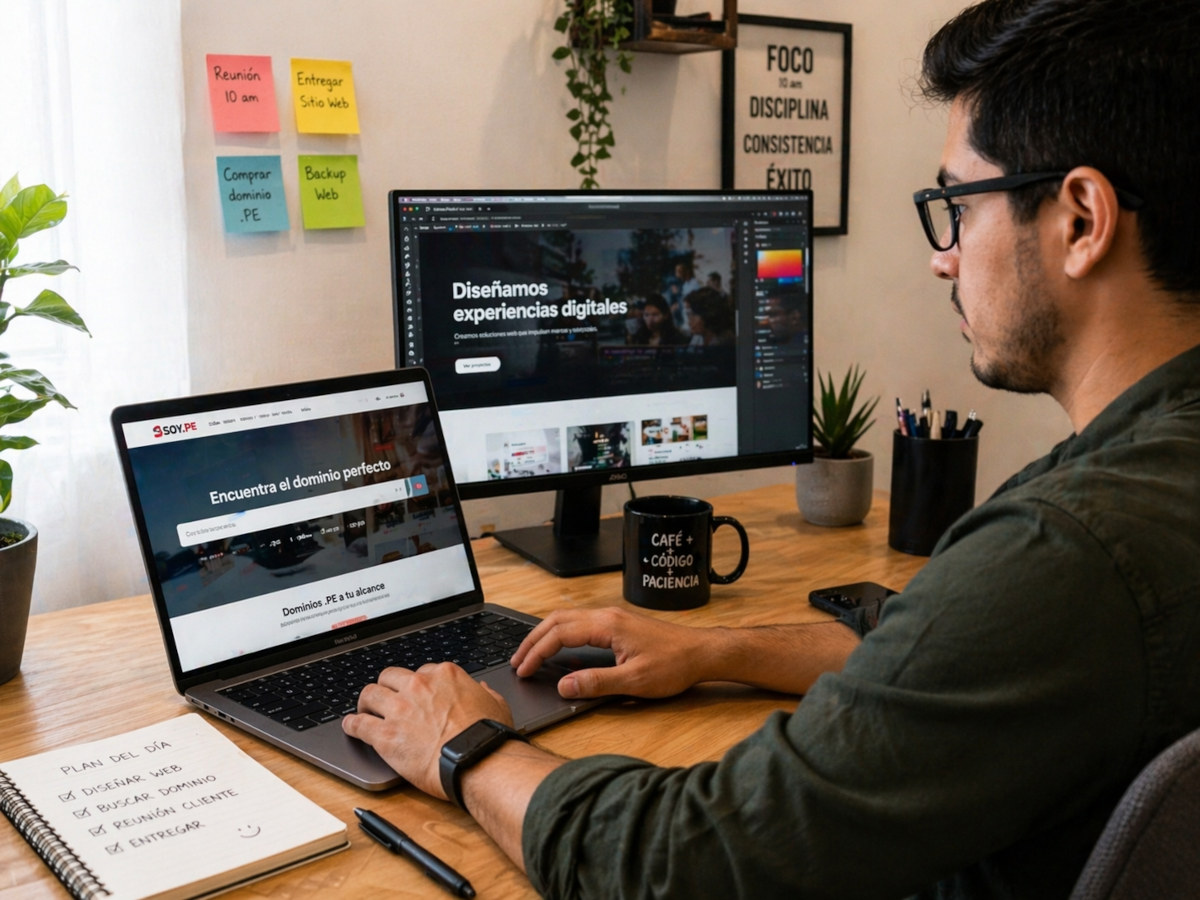 Diseñadores web registrando dominios .pe para sus clientes